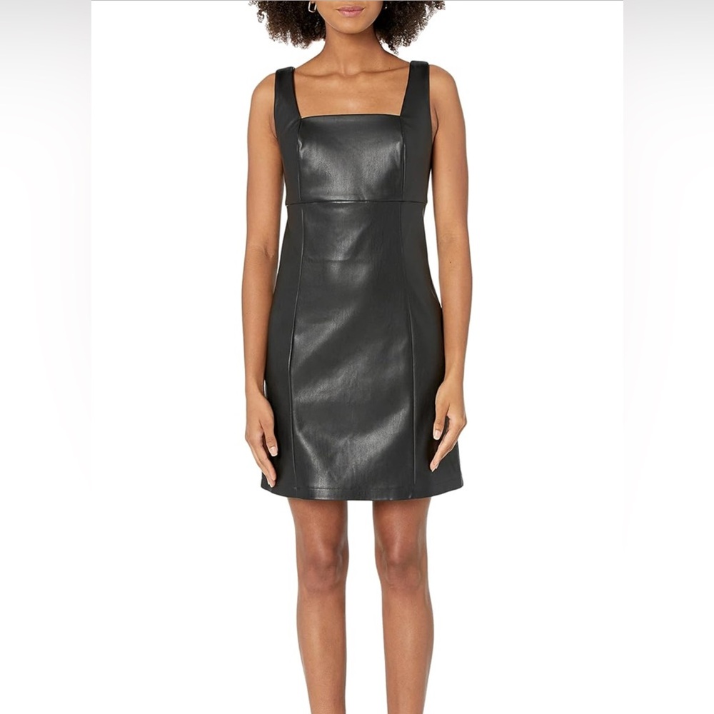 Elegant Black Leather Dress NWT Sold Out Influencer Dress